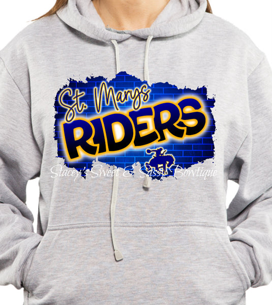 Riders Gray Graffiti Printed Hoodie