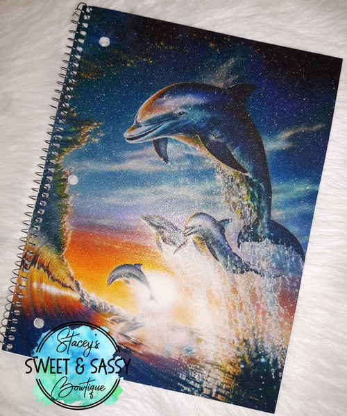Dolphins Glitter Notebook