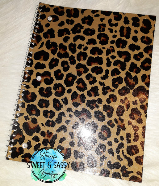 Cheetah Print Glitter Notebook