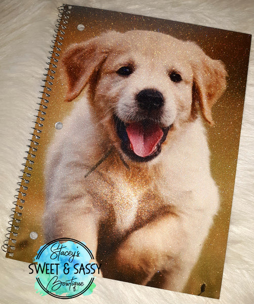 Puppy Glitter Notebook
