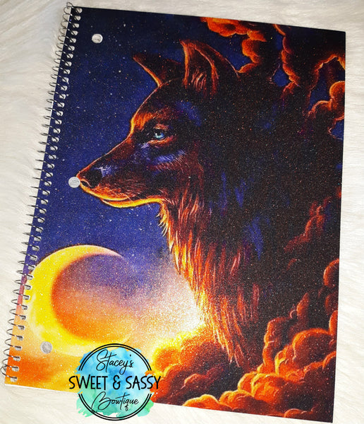Wolf Glitter Notebook