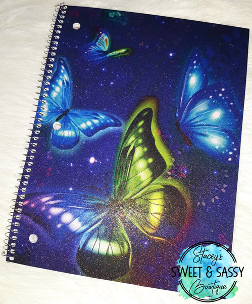 Galaxy Butterfly Glitter Notebook