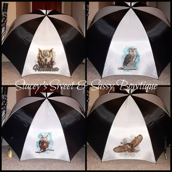 Owl Lovers Umbrella w/ Your Last Name