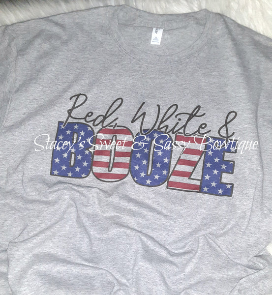 Red White & Booze Printed T-shirt