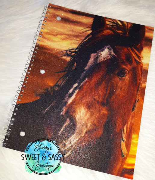 Horse Glitter Notebook