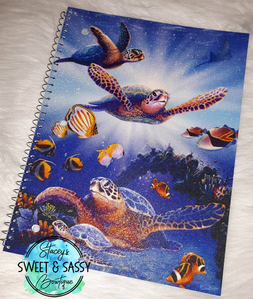 Sea Turtle Glitter Notebook