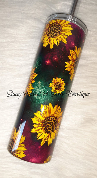 Sunflower Galaxy Printed Stainless Steel Tumbler