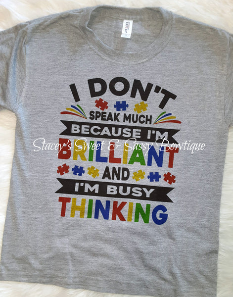 Autism child don't speak much Printed T-shirt