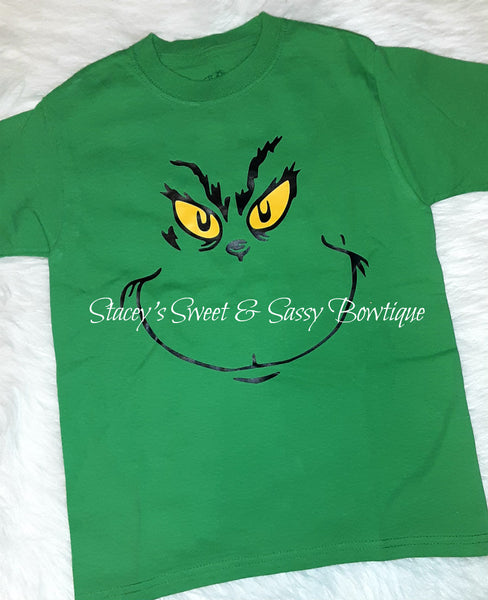 Grinch face Youth Small 6/7 tshirt