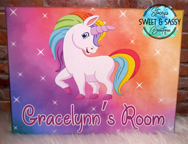 Rainbow Unicorn Child's Room Canvas