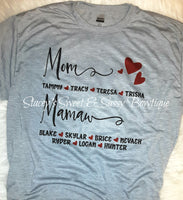 Mom/Grandma/Mamaw Custom Printed T-shirt