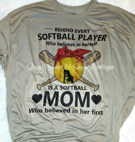 Softball Mom Printed T-shirt