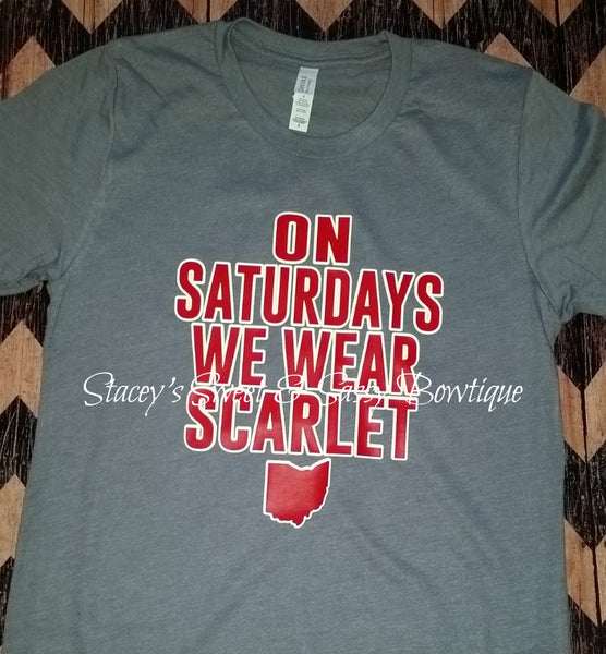 On Saturdays, we wear scarlet T-shirt