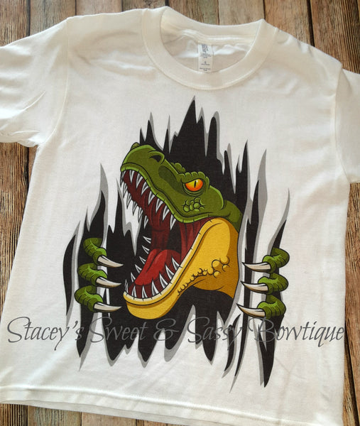 Dinosaur breaking through Printed T-shirt