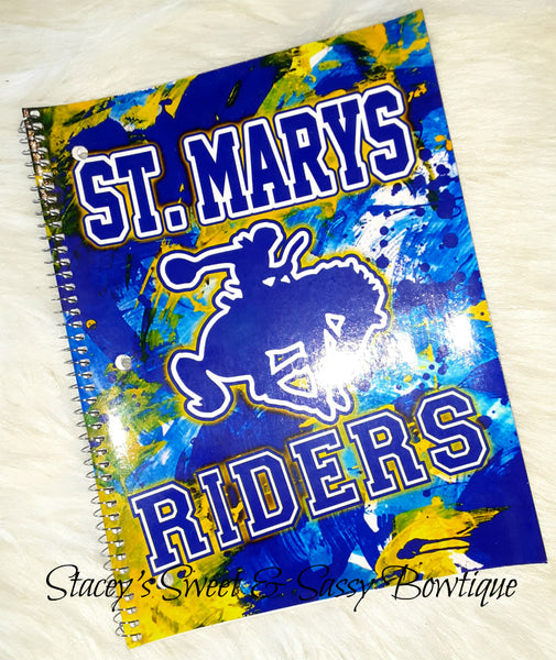 St. Marys Riders Blue Paint Notebook Non Glitter