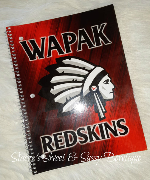 Wapak Redskins Notebook Non Glitter
