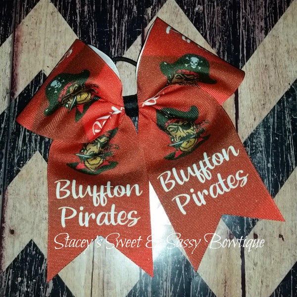 Bluffton Pirates Printed Cheer Bow