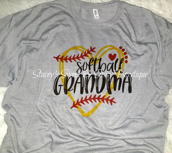 Softball Grandma Printed T-shirt