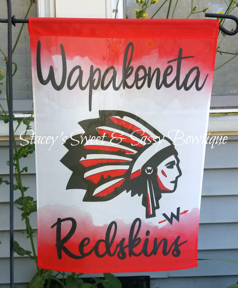 Wapakoneta Redskins Garden Flag – Stacey's Sweet & Sassy Bowtique