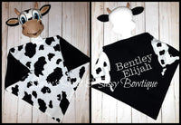 Embroidered Cow Lovey with name