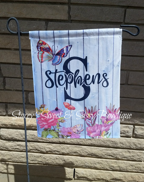 Butterfly Floral Garden Flag