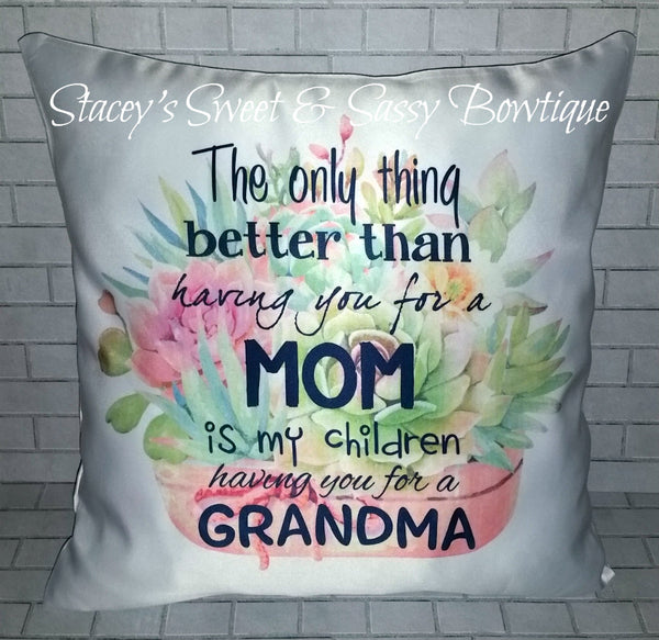 Mother's Day Mom Grandma Throw Pillow