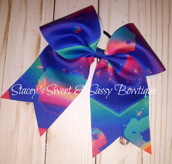 Blue & pink Printed Cheer Bow