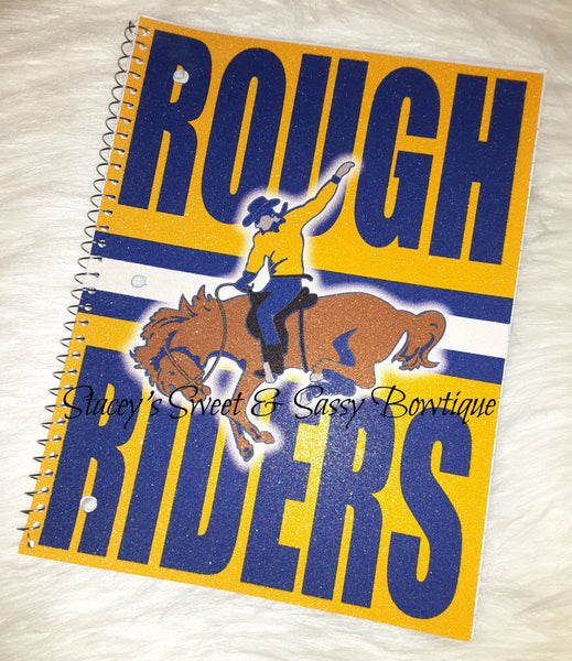 Rough Riders Yellow Glitter Notebook