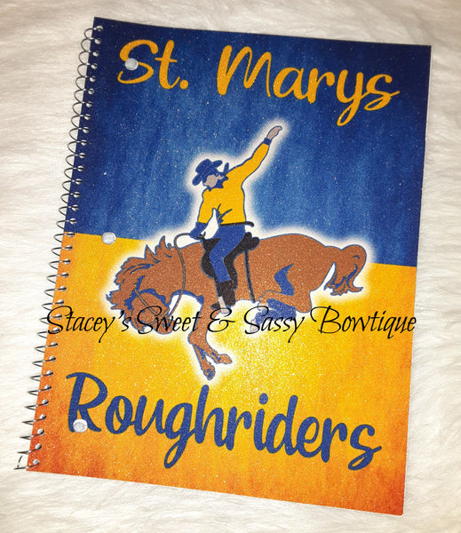 St. Marys Roughriders Glitter Notebook