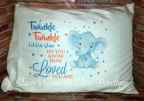 Twinkle Little Star Elephant Pillowcase