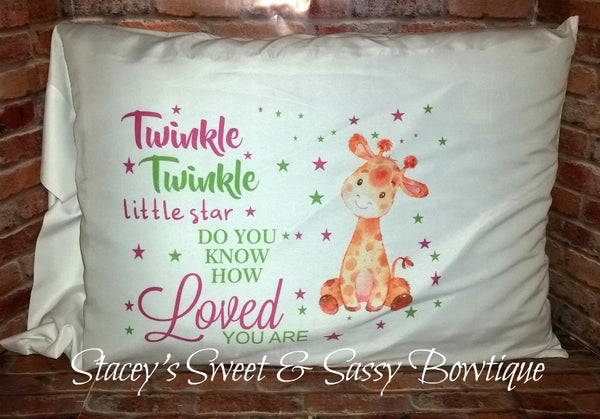 Twinkle Little Star Giraffe Pillowcase
