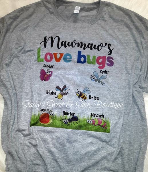 Grandma's Love Bugs Printed T-shirt