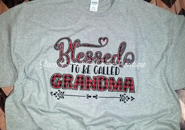 Blessed to be called Grandma Printed T-shirt