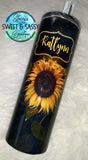 Sunflower Daughter Printed Stainless Steel Tumbler w/ Name