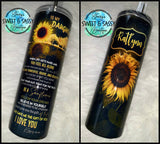 Sunflower Daughter Printed Stainless Steel Tumbler w/ Name