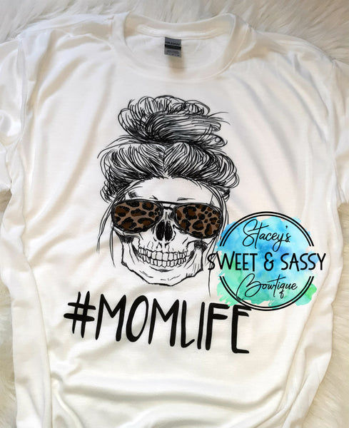 Mom Life cheetah Printed T-shirt