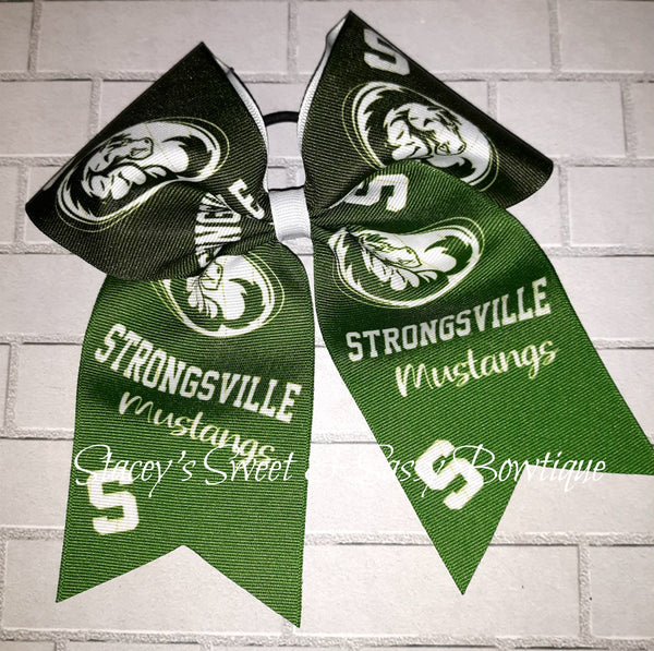 Strongsville Mustangs Printed Cheer Bow
