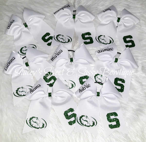 Strongsville Mustangs Cheer Bow w/ Name