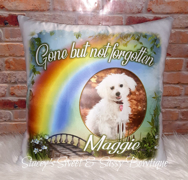 Rainbow Bridge Pet Memorial Pillow