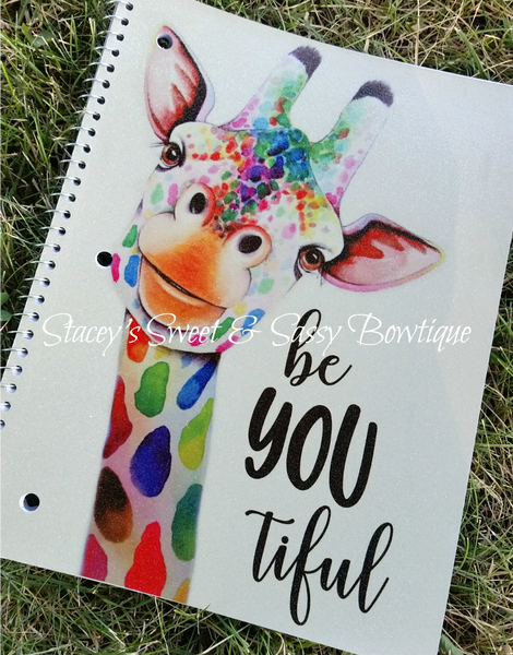 Be You tiful Giraffe Glitter Notebook