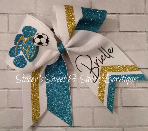 Bath Wildcats Soccer Cheer Bow w/ Name