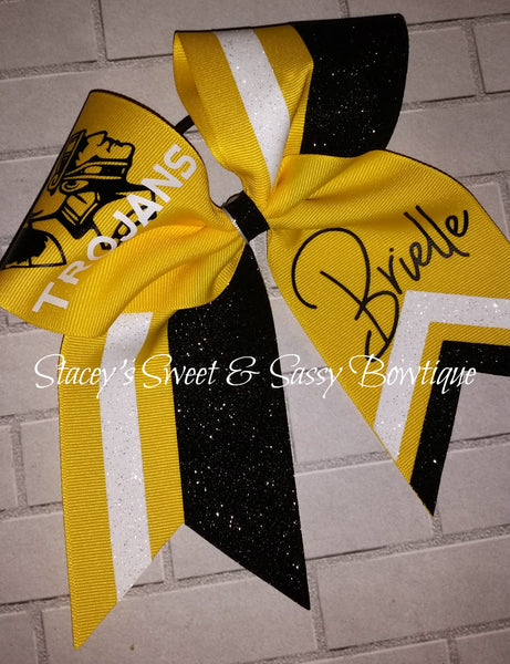 Botkins Trojans Cheer Bow w/ Name
