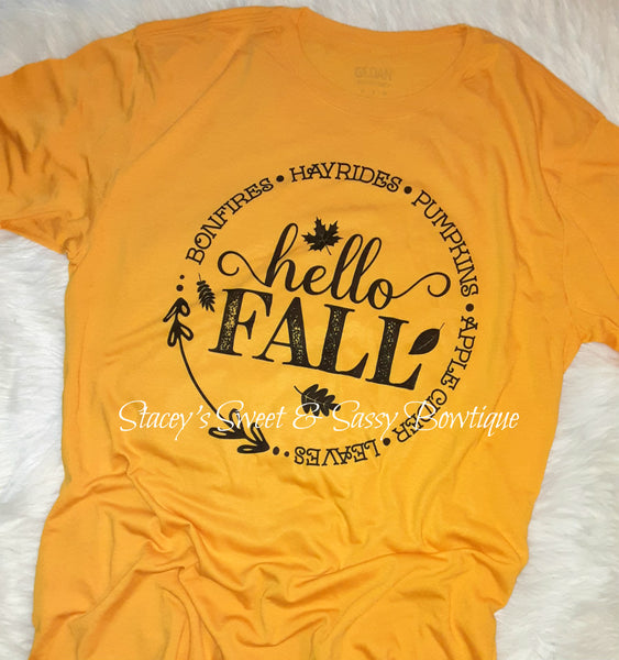 Hello Fall Printed T-shirt