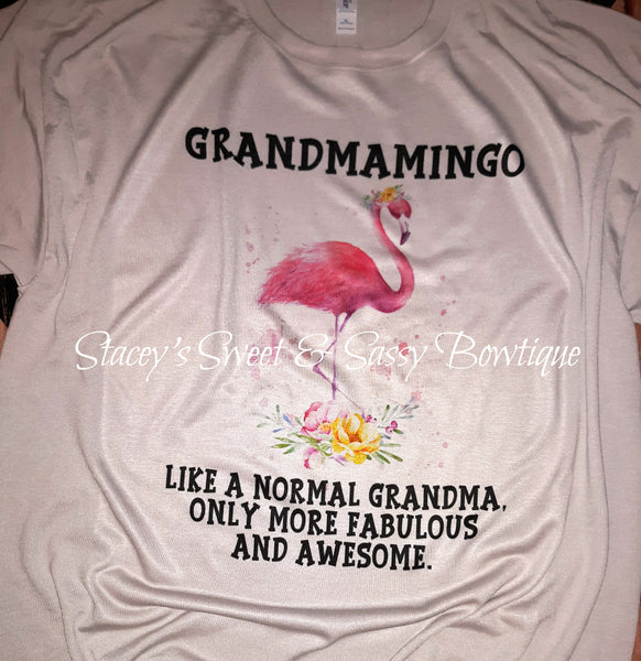 Grandma Flamingo Printed T-shirt