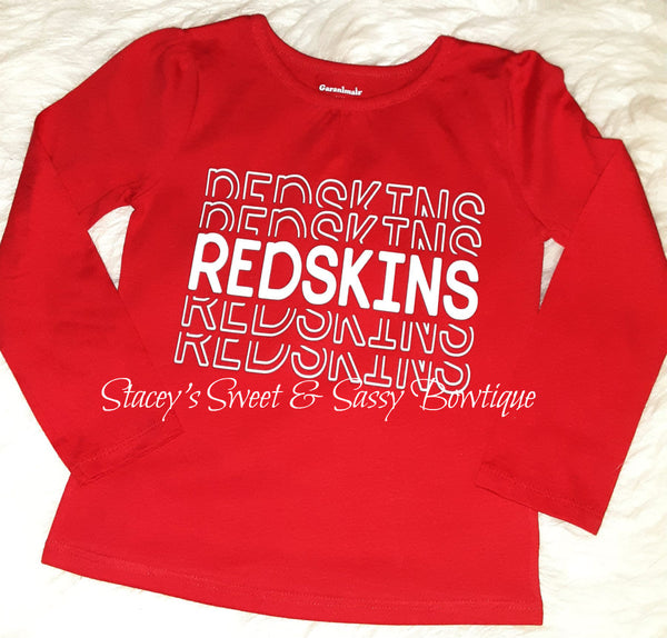 Wapak Redskins Girls Long sleeve Toddler 4T shirt