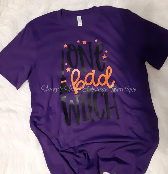 One Bad Witch shirt (1 premade in size Med.)