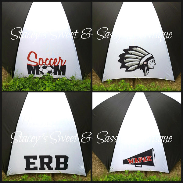 Wapak Redskins Umbrella w/ Your Last Name (choose your sports/logos)