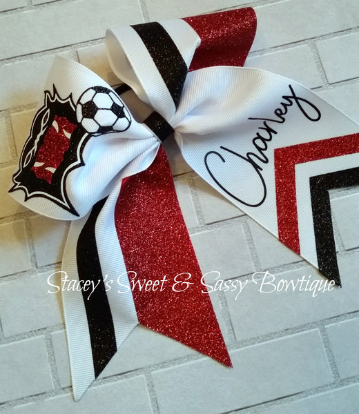 Spencerville Bearcats Soccer Cheer Bow w/ Name