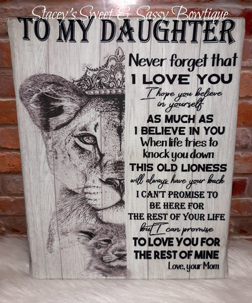 To My Daughter Canvas