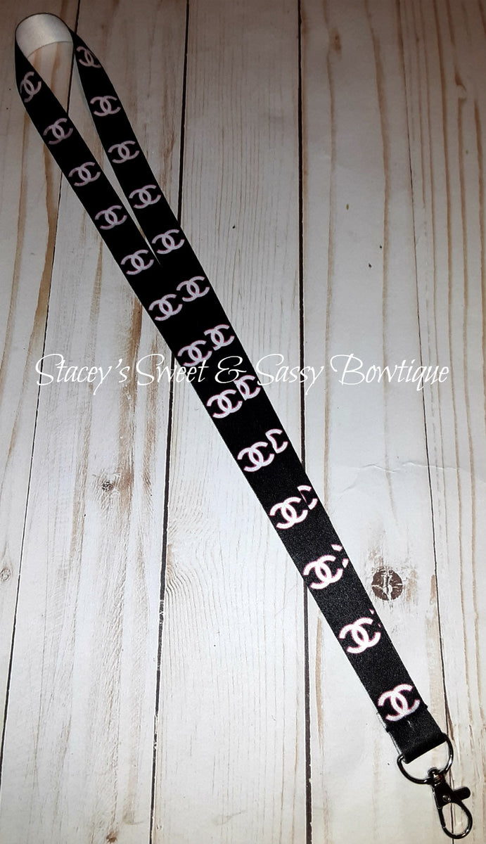 Chanel Lanyard Black/white/pink – Stacey's Sweet & Sassy Bowtique